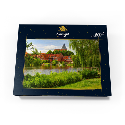 City lake with old town and St.-Nicolai-Church, Mölln 500 Jigsaw Puzzle box view1