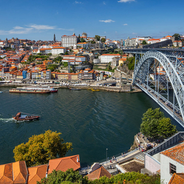 View over the river Douro to the old town Ribeira of Porto 1000 Jigsaw Puzzle 3D Modell