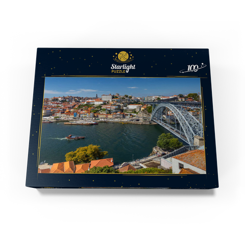 View over the river Douro to the old town Ribeira of Porto 100 Jigsaw Puzzle box view1