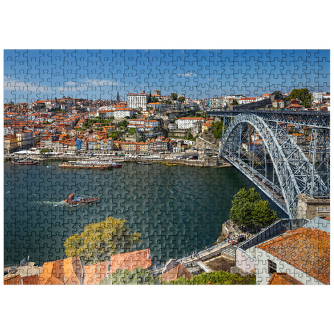 puzzleplate View over the river Douro to the old town Ribeira of Porto 500 Jigsaw Puzzle