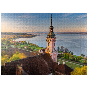 puzzleplate Sunrise at the pilgrimage church Birnau near Unteruhldingen at Lake Constance in springtime 1000 Jigsaw Puzzle