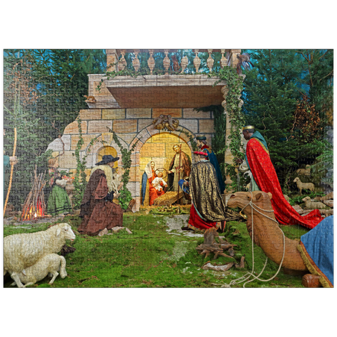 puzzleplate Christmas crib in St. Salvator Cathedral in Fulda, Hesse, Germany 1000 Jigsaw Puzzle