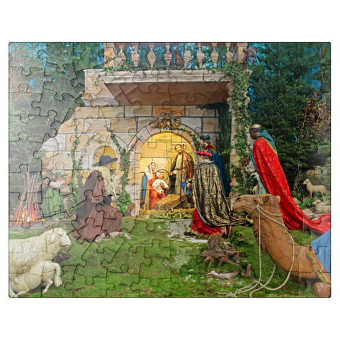 puzzleplate Christmas crib in St. Salvator Cathedral in Fulda, Hesse, Germany 100 Jigsaw Puzzle