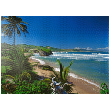 puzzleplate East coast near Bathseba, Barbados, Leeward Islands, Caribbean Sea 1000 Jigsaw Puzzle