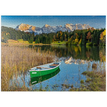 puzzleplate Lake Gerold near Gerold in Alpenwelt Karwendel, view to the Karwendel mountains 1000 Jigsaw Puzzle