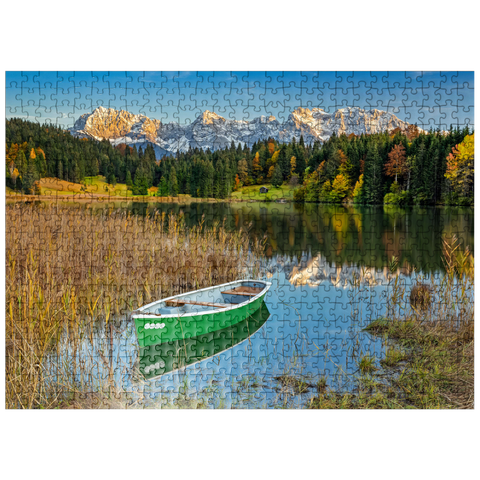 puzzleplate Lake Gerold near Gerold in Alpenwelt Karwendel, view to the Karwendel mountains 500 Jigsaw Puzzle