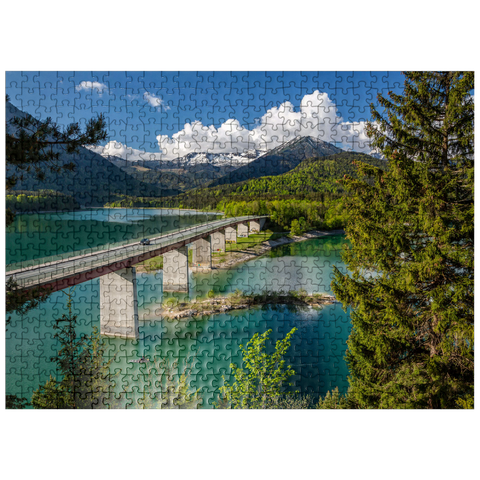 puzzleplate Bridge over the Sylvenstein reservoir near Lenggries 500 Jigsaw Puzzle
