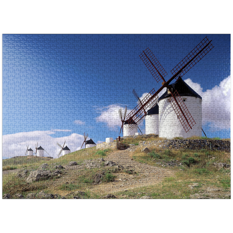 puzzleplate Windmills in Consuegra, Ciudad Real, Spain 1000 Jigsaw Puzzle