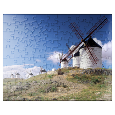puzzleplate Windmills in Consuegra, Ciudad Real, Spain 100 Jigsaw Puzzle
