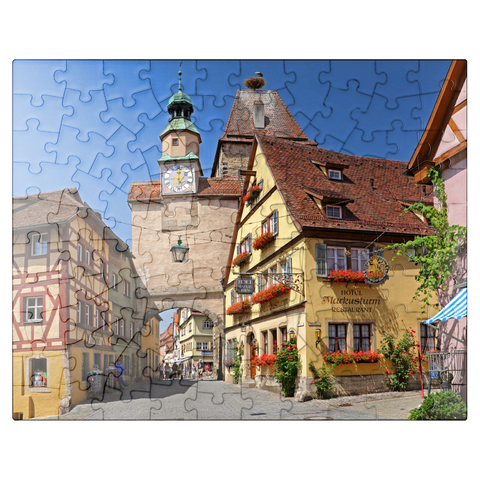 puzzleplate Rödergasse with Markusturm and Röderbogen 100 Jigsaw Puzzle