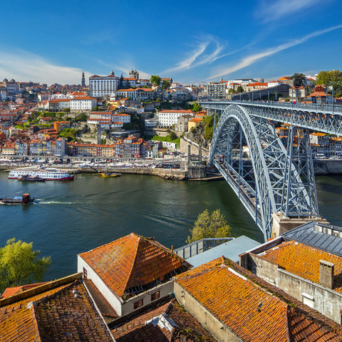 Old Town Ribeira of Porto with the Ponte Dom Luis I, Vila Nova de Gaia, Porto, Norte Region, Portugal 1000 Jigsaw Puzzle 3D Modell