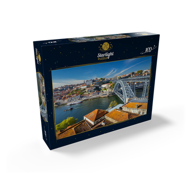Old Town Ribeira of Porto with the Ponte Dom Luis I, Vila Nova de Gaia, Porto, Norte Region, Portugal 100 Jigsaw Puzzle box view1