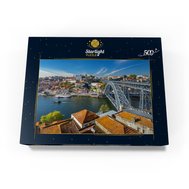 Old Town Ribeira of Porto with the Ponte Dom Luis I, Vila Nova de Gaia, Porto, Norte Region, Portugal 500 Jigsaw Puzzle box view1