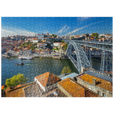 puzzleplate Old Town Ribeira of Porto with the Ponte Dom Luis I, Vila Nova de Gaia, Porto, Norte Region, Portugal 500 Jigsaw Puzzle