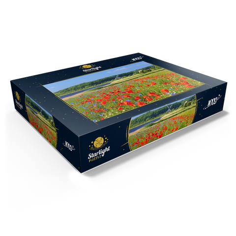 Poppy field with view to windmill Charlotte in Geltinger Birk, Geltinger Bay 1000 Jigsaw Puzzle box view1