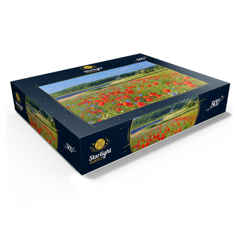 Poppy field with view to windmill Charlotte in Geltinger Birk, Geltinger Bay 500 Jigsaw Puzzle box view1