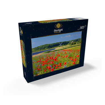 Poppy field with view to windmill Charlotte in Geltinger Birk, Geltinger Bay 500 Jigsaw Puzzle box view1