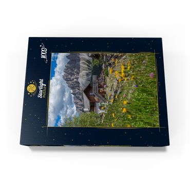 Schatzerhütte (2004m) against Aferer Geisler, Plose, Bressanone, Dolomites, Trentino-Alto Adige, Italy 1000 Jigsaw Puzzle box view1