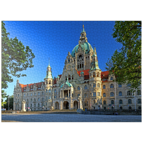 puzzleplate New City Hall at Trammplatz, Hanover, Lower Saxony, Germany 1000 Jigsaw Puzzle