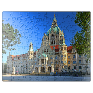 puzzleplate New City Hall at Trammplatz, Hanover, Lower Saxony, Germany 100 Jigsaw Puzzle
