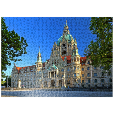 puzzleplate New City Hall at Trammplatz, Hanover, Lower Saxony, Germany 500 Jigsaw Puzzle