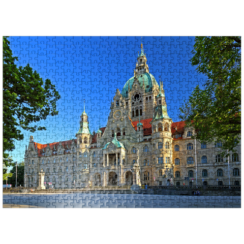 puzzleplate New City Hall at Trammplatz, Hanover, Lower Saxony, Germany 500 Jigsaw Puzzle