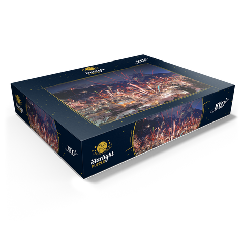 Fireworks over Garmisch-Partenkirchen, Upper Bavaria, Bavaria, Germany 1000 Jigsaw Puzzle box view1