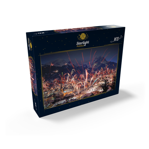 Fireworks over Garmisch-Partenkirchen, Upper Bavaria, Bavaria, Germany 100 Jigsaw Puzzle box view1