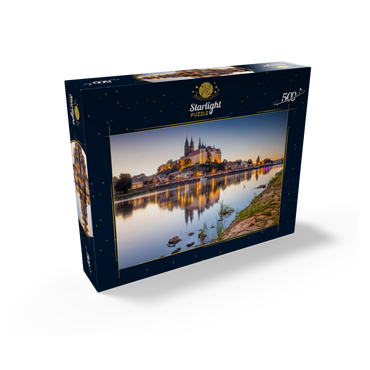 View over the Elbe to the castle hill with cathedral and Albrechtsburg castle 500 Jigsaw Puzzle box view1