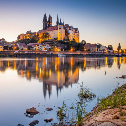 View over the Elbe to the castle hill with cathedral and Albrechtsburg castle 500 Jigsaw Puzzle 3D Modell