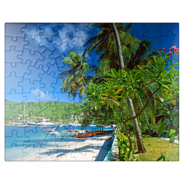 puzzleplate Beach walk in Port Elizabeth, Bequia Island, Grenadines, Leeward Islands, Caribbean Sea 100 Jigsaw Puzzle