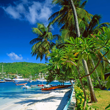 Beach walk in Port Elizabeth, Bequia Island, Grenadines, Leeward Islands, Caribbean Sea 100 Jigsaw Puzzle 3D Modell