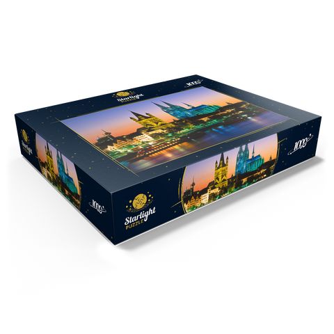 View to the old town with church Gross St. Martin and Cologne Cathedral 1000 Jigsaw Puzzle box view1