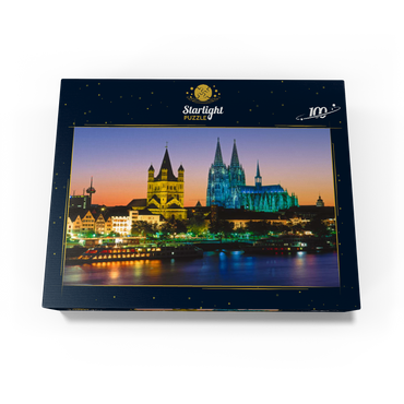 View to the old town with church Gross St. Martin and Cologne Cathedral 100 Jigsaw Puzzle box view1