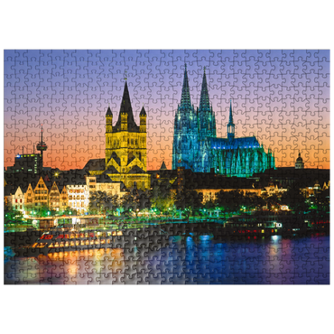puzzleplate View to the old town with church Gross St. Martin and Cologne Cathedral 500 Jigsaw Puzzle