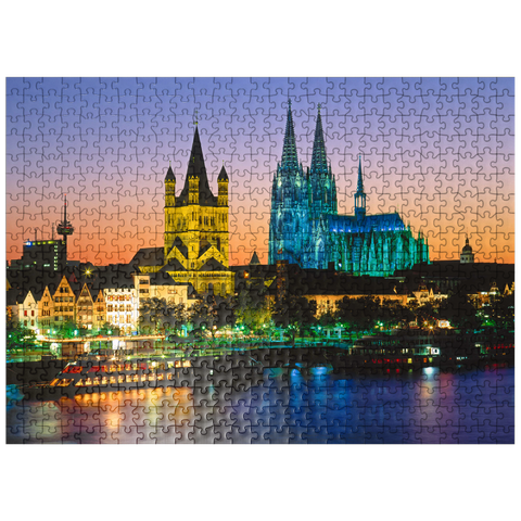 puzzleplate View to the old town with church Gross St. Martin and Cologne Cathedral 500 Jigsaw Puzzle