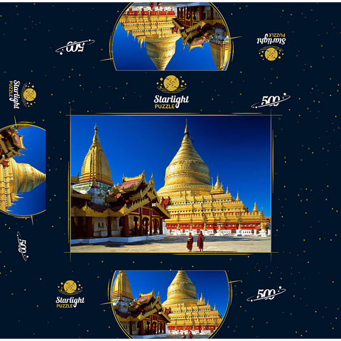 Shwezigon Pagoda in Bagan, Mandalay, Myanmar (Burma) 500 Jigsaw Puzzle box 3D Modell