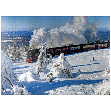 puzzleplate Brockenbahn on the way to the Brocken (1142m), Harz Mountains 1000 Jigsaw Puzzle