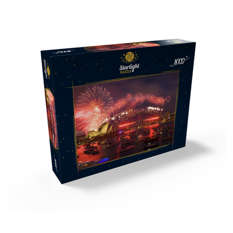 New Year fireworks with Opera House and Harbour Bridge, Sydney, New South Wales, Australia 1000 Jigsaw Puzzle box view1