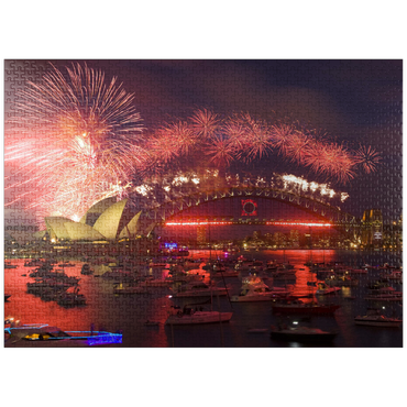 puzzleplate New Year fireworks with Opera House and Harbour Bridge, Sydney, New South Wales, Australia 1000 Jigsaw Puzzle