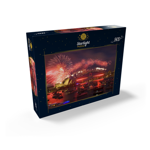 New Year fireworks with Opera House and Harbour Bridge, Sydney, New South Wales, Australia 500 Jigsaw Puzzle box view1