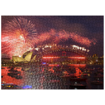 puzzleplate New Year fireworks with Opera House and Harbour Bridge, Sydney, New South Wales, Australia 500 Jigsaw Puzzle
