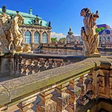 Sculptures above the nymph bath in the Dresden Zwinger 100 Jigsaw Puzzle 3D Modell
