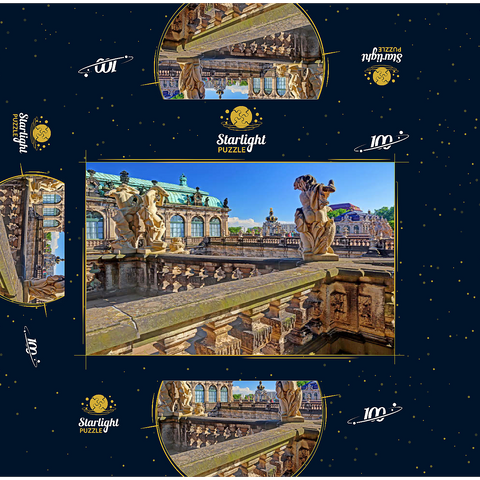Sculptures above the nymph bath in the Dresden Zwinger 100 Jigsaw Puzzle box 3D Modell