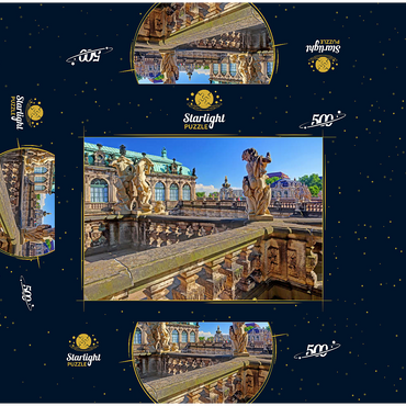 Sculptures above the nymph bath in the Dresden Zwinger 500 Jigsaw Puzzle box 3D Modell