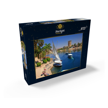 Felucca on the shore of Kitchener Island overlooking the Nile, Aswan, Egypt 1000 Jigsaw Puzzle box view1
