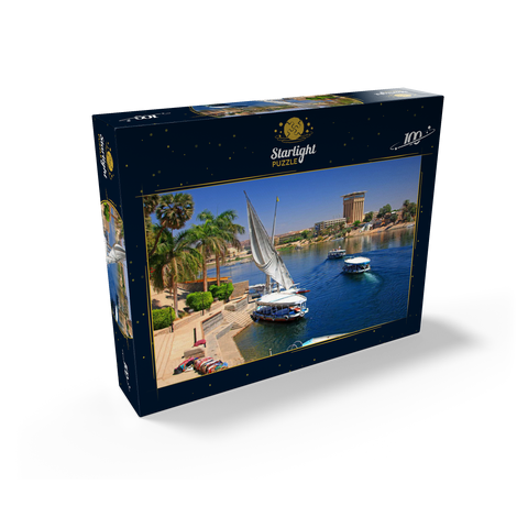 Felucca on the shore of Kitchener Island overlooking the Nile, Aswan, Egypt 100 Jigsaw Puzzle box view1