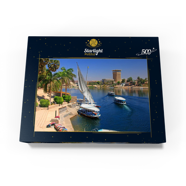 Felucca on the shore of Kitchener Island overlooking the Nile, Aswan, Egypt 500 Jigsaw Puzzle box view1