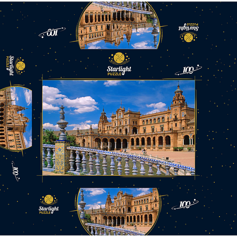 Palacio Central at the Plaza de Espana, Seville, Andalusia, Spain 100 Jigsaw Puzzle box 3D Modell