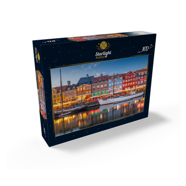 Evening at the branch canal Nyhavn in the district Frederiksstaden 100 Jigsaw Puzzle box view1